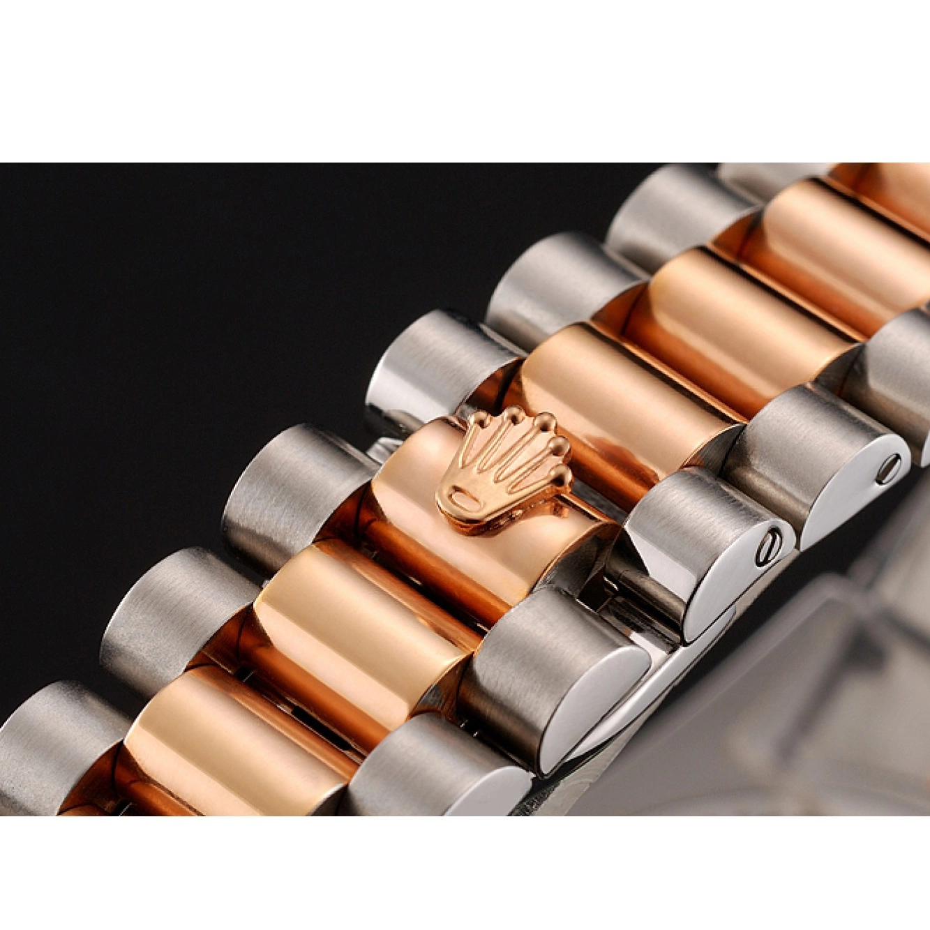 AAA Replica Watches Gold White Staineless Rose Swiss 1454108 Rolex Bezel Day-Date Dial Diamonds Steel Bracelet And 0731